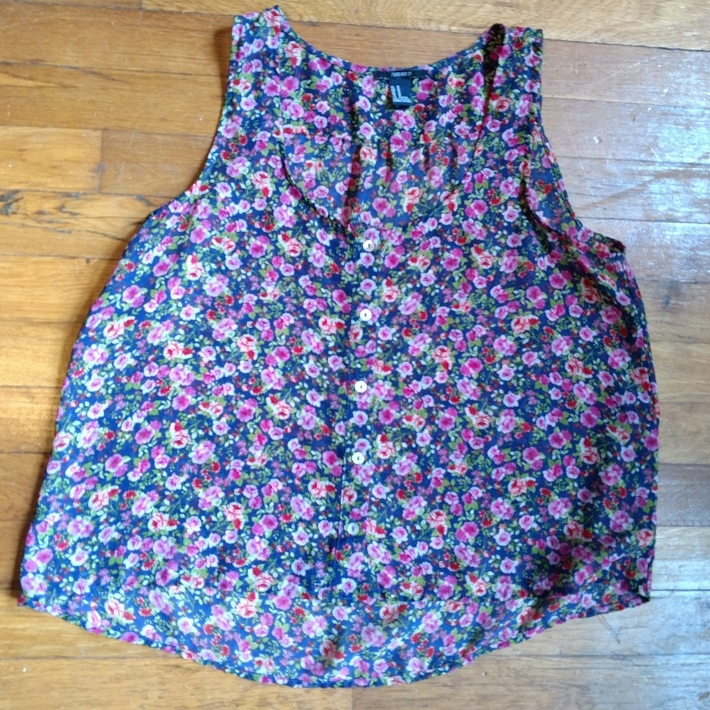 Forever 21 Sheer Floral Boho Tank 🧜